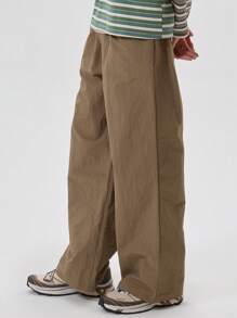 Musero Men Baggy Fit Shell Nylon Style Trousers Pants Elasticated Waistband SPRING SUMMER - Grey - View 3