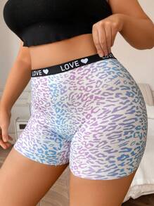 1pc Plus Size Leopard Print Boxer Briefs