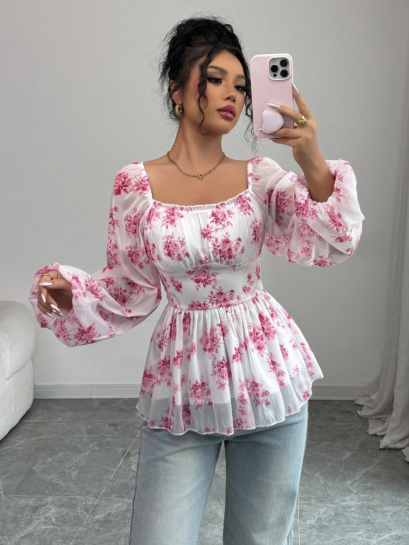 Pink Fitted Blouse