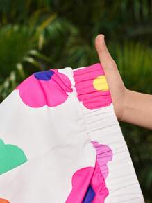 Slaydiva Jupe mini décontractée à taille haute et volant à l'ourlet - Multicolore - Voir 8