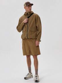 Musero Nylon Hooded Jacket - Khaki - View 3