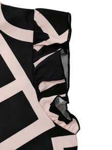 Xyvia 2 件套女士休闲纽扣印花上衣和裤子套装 - 彩色 - 查看 7