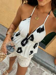 Breezaya Fashionable Printed White Sexy Casual Camisole