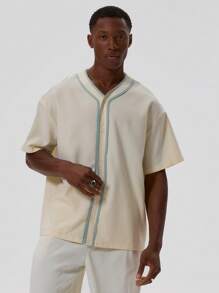 Musero Camisa tipo jersey de béisbol para hombres