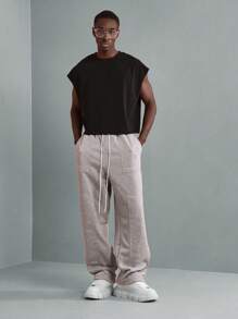 SUMWON Athletic Jogger Sweatpants Cozy Fleece Loungewear With Drawstring Elastic Waist Casual Sport Training Workout Pants With Side Pockets Winter Athleisure Bottoms - Light Grey - View 3