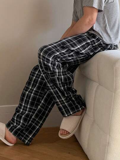 DAZY Men's Plaid Pajama Pants, Spring Loungewear, Fall, Winter