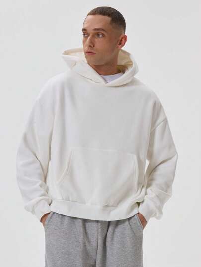 Musero Oversized Basic Plain Style Boxy Hooded Sweatshirt Comfort Lounge Streetstyle SPRING SUMMER