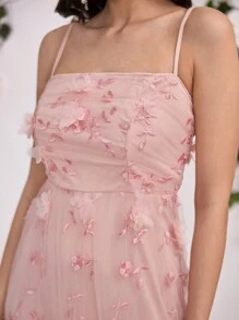 Coutiva Vestido de noche elegante y formal para mujer con bordado floral sin mangas, vestido de moda para primavera y verano para fiestas, citas, vacaciones, bodas y celebridades, con cintura y falda amplias, vestido perfecto para invitados de boda