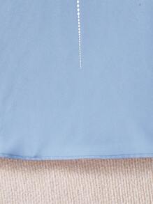 SHEIN Babygirl Blue Long Sleeve Floral Print Vacation Dress, Summer - Blue - View 6