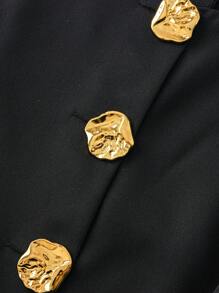 Sweetra Plus Size Solid Color Sleeveless Simple Top And Casual A-Line Skirt Set - Black - View 5