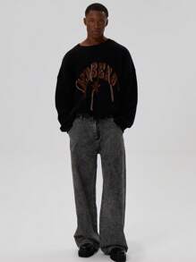 Musero Pantalones vaqueros de pierna recta lavados para hombre, estilo básico, prendas esenciales para primavera y verano - Multicolor - Ver 1