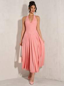 SHEIN BAE Elegante tutu-jurk voor dames, lichtroze jurk, jurk met diepe V-hals, zomerjurk voor de feestdagen, feestjurk, jurk voor het begin van het schooljaar, cocktailjurk, picknickjurk in pastorale stijl, trouwjurk, bruidsmeisjesjurk, elegant, strandoutfits voor dames / strand, bruiloftsgastjurk voor dames / bruidsdouchejurk wit, afstudeerjurk / afstudeeroutfit, brunchoutfits voor dames, concertoutfit voor dames / rave-outfits, festival- / countryconcertoutfit / Ibiza-outfits / Nashville-outfits, vakantie, vakantie, bescheiden, tropische vakantiekleding voor dames, Gyaru, Ummer / zomeroutfits / zomerkleding, lente-outfits voor dames, avondjurk voor een date, mini-jurk voor bruidsmeisjes, elegante little black dress, lente/zomer, zonnejurk - Roze - Bekijken 4