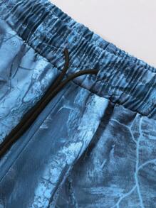 Manfinity EMRG 男士年轻街头风格 INS 仿生迷彩数码印花翻领拉链夹克套装、迷彩工装套装、男士两件套服装、卡其色男士裤子