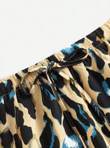 SHEIN VCAY Plus Size Leopard Print Casual Skirt, Minimalist And Fashionable For Daily Wear