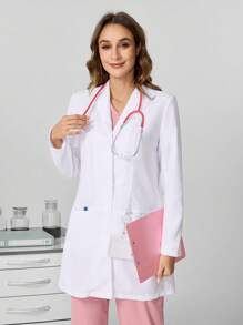 TaskEZ Simple & Fashionable Lab Coat / White Jacket, Casual For Daily Wear - White - View 1