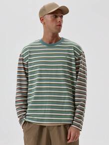 Musero Striped Pattern Long Sleeve T-Shirt Top