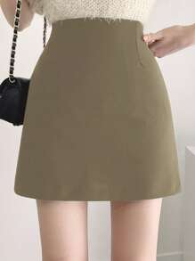 DAZY 纯色短裙，简约时尚休闲日常秋季穿搭裙子