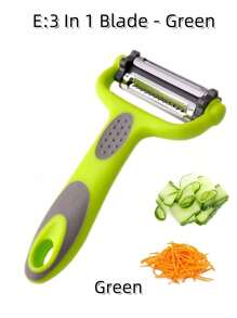 Pelador de verduras de acero inoxidable, cortador de patatas y zanahorias, pelador multifuncional de frutas y verduras, herramientas de cocina, accesorios - Negro - Ver 8