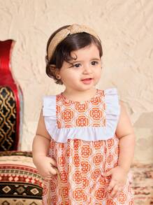 SHEIN 女婴花卉印花夏季度假连衣裙 - 彩色 - 查看 5