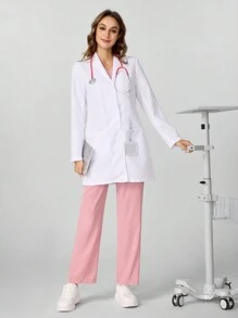 TaskEZ Simple & Fashionable Lab Coat / White Jacket, Casual For Daily Wear - White - View 6