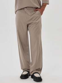 Musero Tailored Belt Detail Trouser - Khaki - View 2