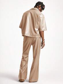 Manfinity VCAY Men's Loose Fit Short Sleeve Shirt Set - Khaki - View 2