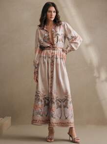 Anewsta 法国流行明星走秀晚礼服裙，英伦风女神高腰半身裙 - 彩色 - 查看 3