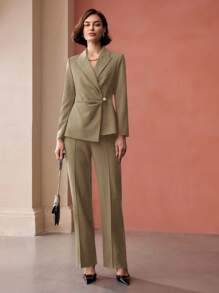 MOTF PREMIUM QUẦN VEST TÚI XÉO CÓ NHỜN ÉP - Màu Khaki - Xem 7