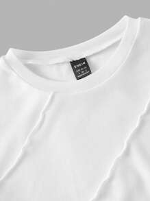 SHEIN MOD Women Simple Solid Color Short Sleeve T-Shirt, Casual & Versatile - White - View 3
