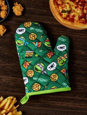 TEENAGE MUTANT NINJA TURTLES | SHEIN Maldives & Trilu Chip Print Heat Resistant Kitchen Baking Accessories, Choose From Gloves Or Pot Holders, Oven-Friendly, Thick Pad Insulation