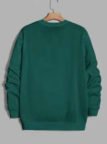 Manfinity VCAY 2pc Men's Casual Crew Neck Sweatshirts Soft  Comfortable Stylish - Dark Green - View 2