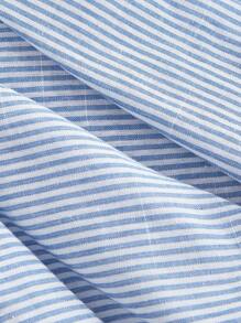 SHEIN MOD Striped Waist Ruched Vacation Mini Dress,Vacation Dress,Boho Style, Western, Holiday, Picnic, Beach,Valentines Clothes,Vacation Outfits Woman,Summer Outfits For Women,Beach Outfits For Woman,Mardi Gras,Valentines Dress,Rave Outfits Festival,Sun Dress - Blue and White - View 3