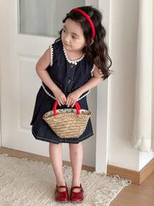 DAZY Young Girl' Denim Set,Girls Summer Outfits - Navy Blue - View 5