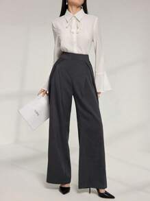 Modelyn Women's Solid Color Simple Fashion Casual Pants, Everyday Wear