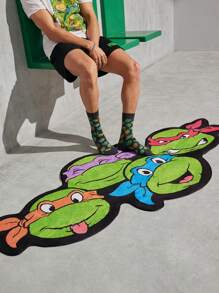 TEENAGE MUTANT NINJA TURTLES | SHEIN 1 Piece Fashionable & Cute Cartoon Turtle Shaped Rug - Multicolor - View 5