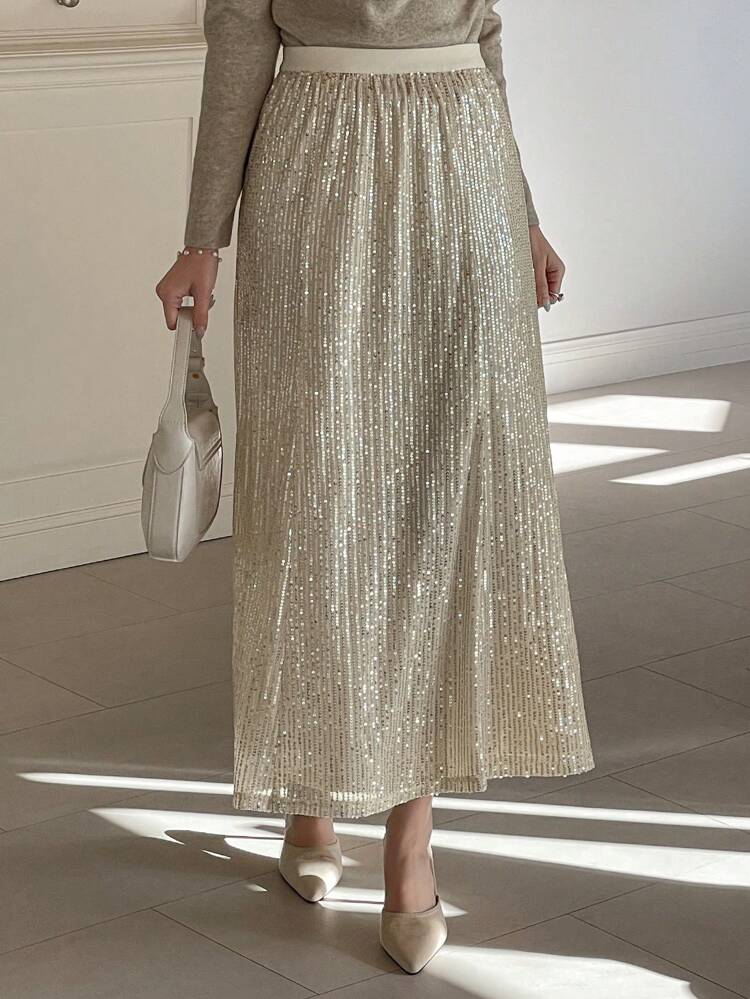 Elegant Long Skirt For Women Prom Luxury Sequin New Years Women Carnival