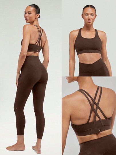 GLOWMODE FeatherFit™ Crossover Strap Sports BH Gym Fall view 8