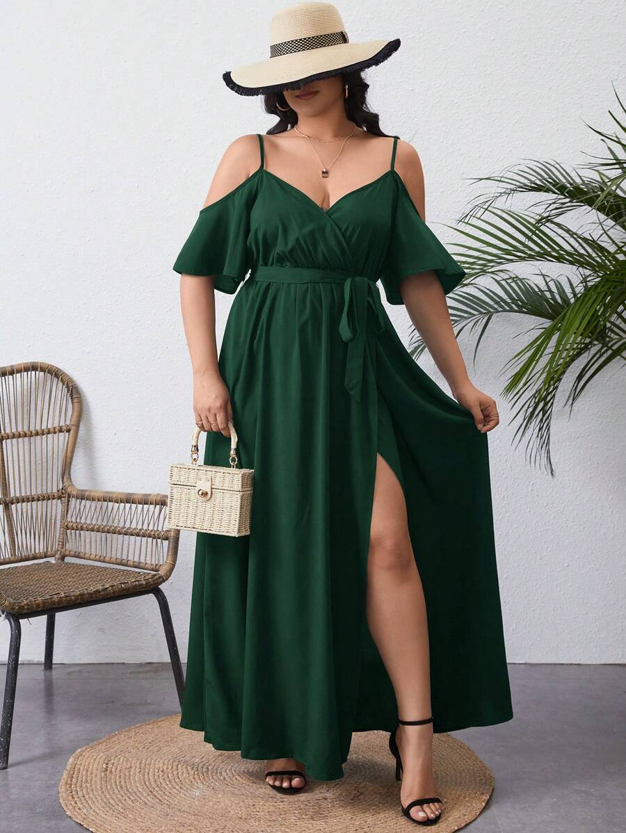 SHEIN VCAY Plus Size Plain Sleeveless Casual Dress, Simple & Fashionable For Everyday Wear