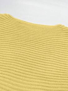 SHEIN Clasi Solid Color Long Sleeve Pullover Sweater, Casual And Fashionable Everyday Wear