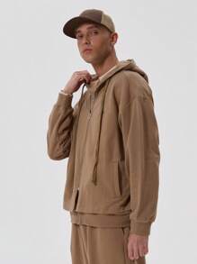 Musero Moletom Oversized de Camada Dupla - Café - Visão 2