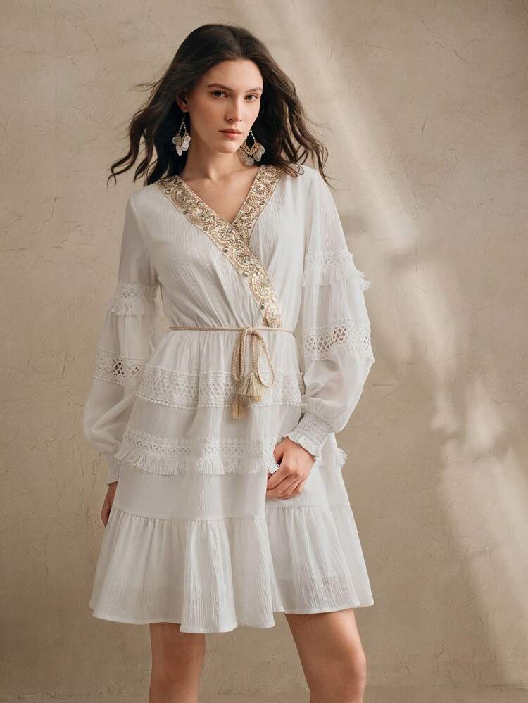 Women's Holiday Boho Beach Style Short Dress, Casual Beach Outfits For Summer