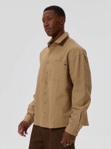 Musero Men Oversized Striped Long Sleeve Shirt