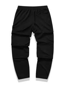 Manfinity Sport Corelite Men's Line Patchwork Front Tie Waist Simple Casual Sports Sweatpants