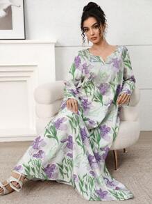 Yasmyna 女士土耳其长袍和传统贾拉比亚夏季连衣裙女士长裙，端庄的长袍 - 彩色 - 查看 3