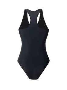 Swim SXY Đồ bơi một mảnh thời trang cho nữ, cổ chữ V, khóa kéo màu trơn, ôm vừa vặn, phong cách Boho cho kỳ nghỉ hè trên bãi biển - màu đen - Xem 8
