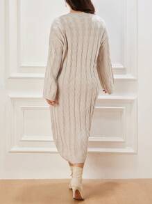 INAWLY Vestido-jersey de punto sencillo y de moda para mujer de talla grande, apto para uso diario