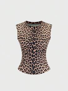 Chiquease 女士休闲百搭简约圆领背心