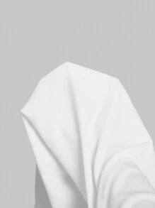 SHEIN MOD 白色百搭高腰开叉大码修身喇叭裤 - 白色 - 查看 5