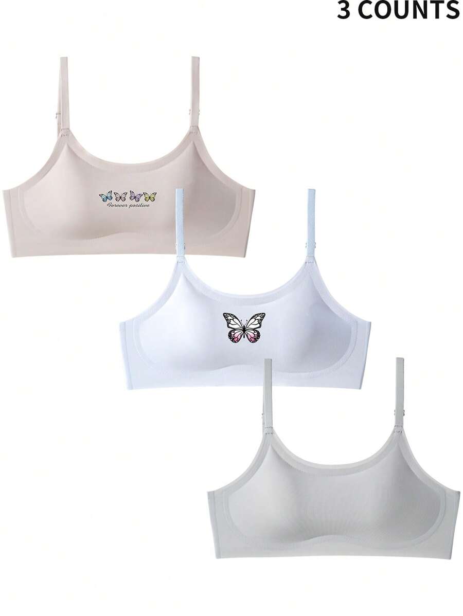 Bộ 3 quần lót thoải mái in hình bướm cho bé gái tuổi teen - Nhiều màu - Xem 1