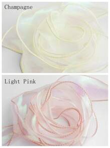 1 卷 10 码 4 厘米宽飘带美人鱼丝带，9 种颜色可选，适用于 DIY 蝴蝶结花束和礼品包装、情人节、派对、生日礼物装饰 - 彩色 - 查看 4